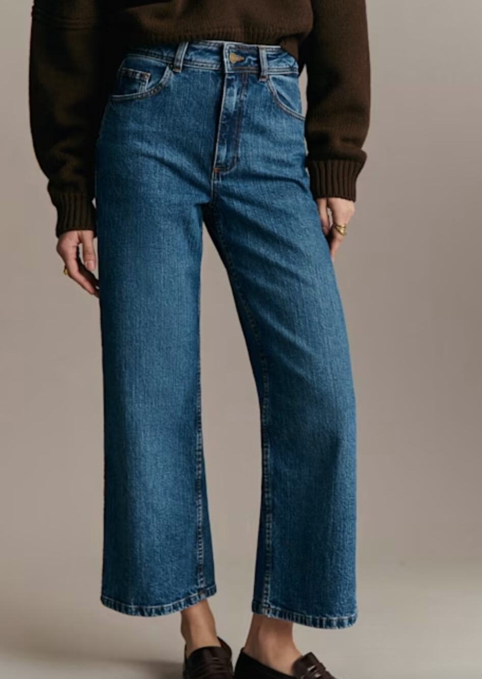 Sezane Le Crop Denim Blue